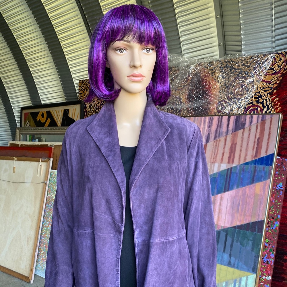 Eileen Fisher Soft genuine kid suede purple jacket
